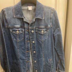Frayed hem denim jacket worn 1 time